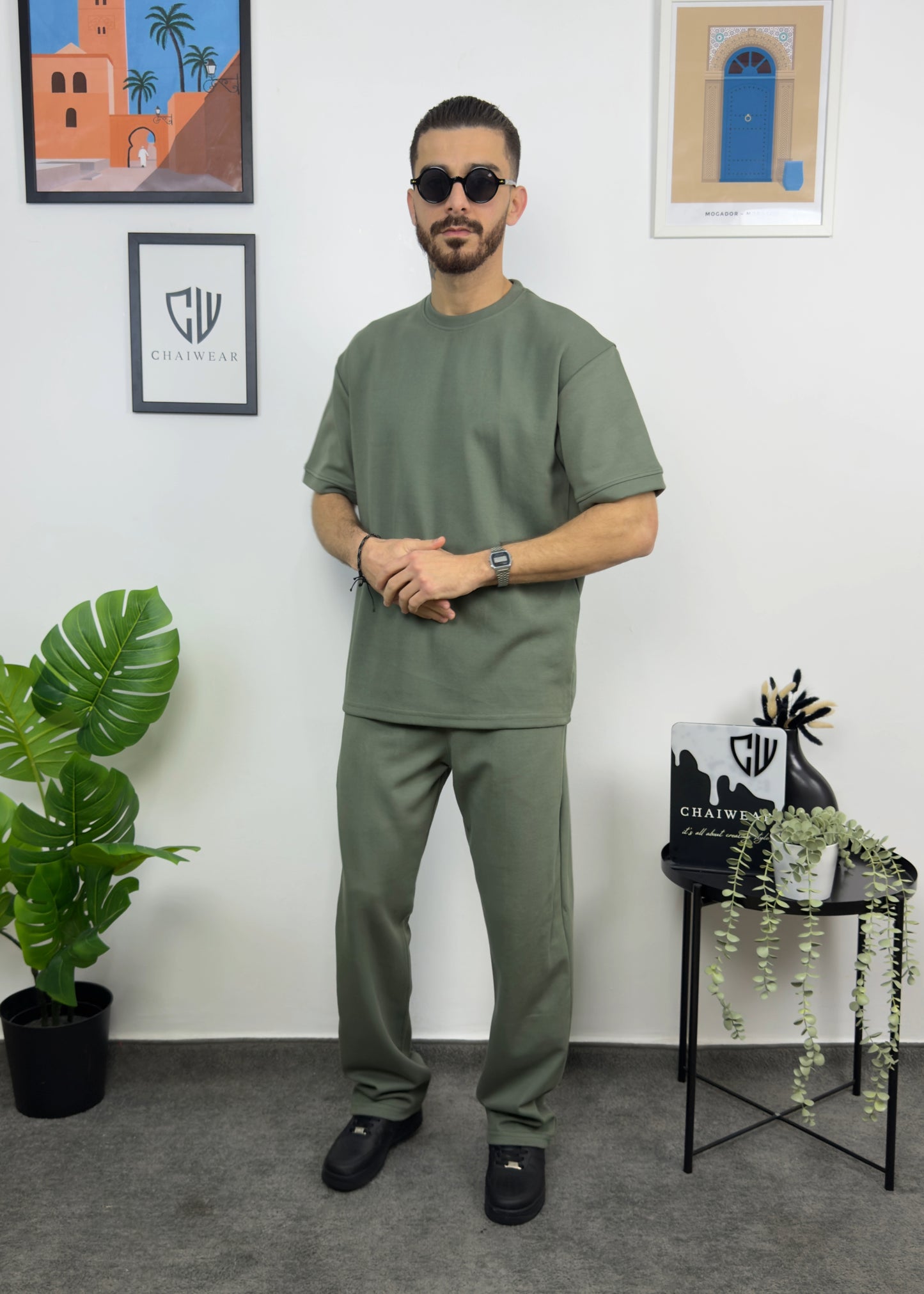 Pantalon et T-shirt Oversize en coton lourd 320 GSM Simple