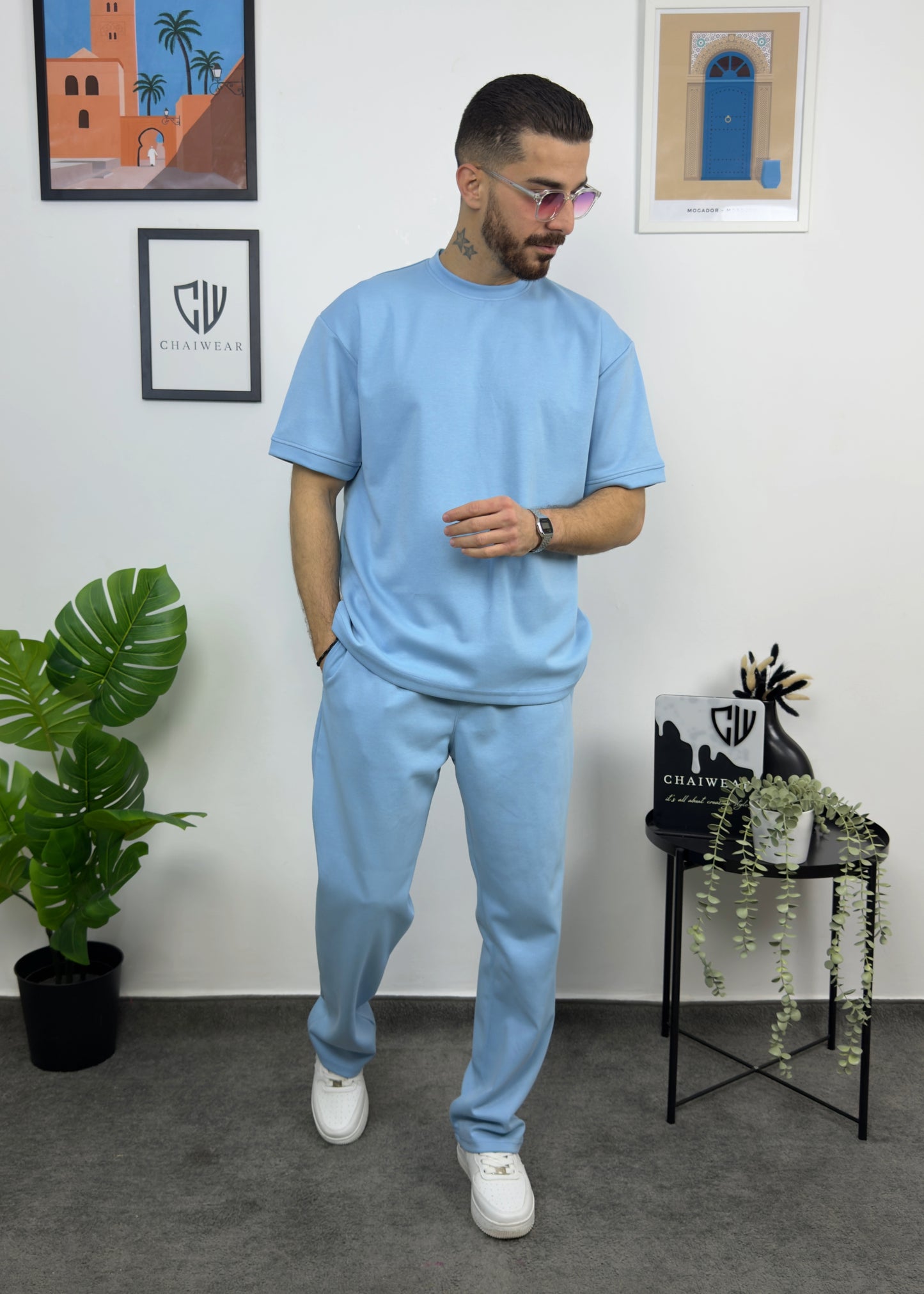 Pantalon et T-shirt Oversize en coton lourd 320 GSM Simple