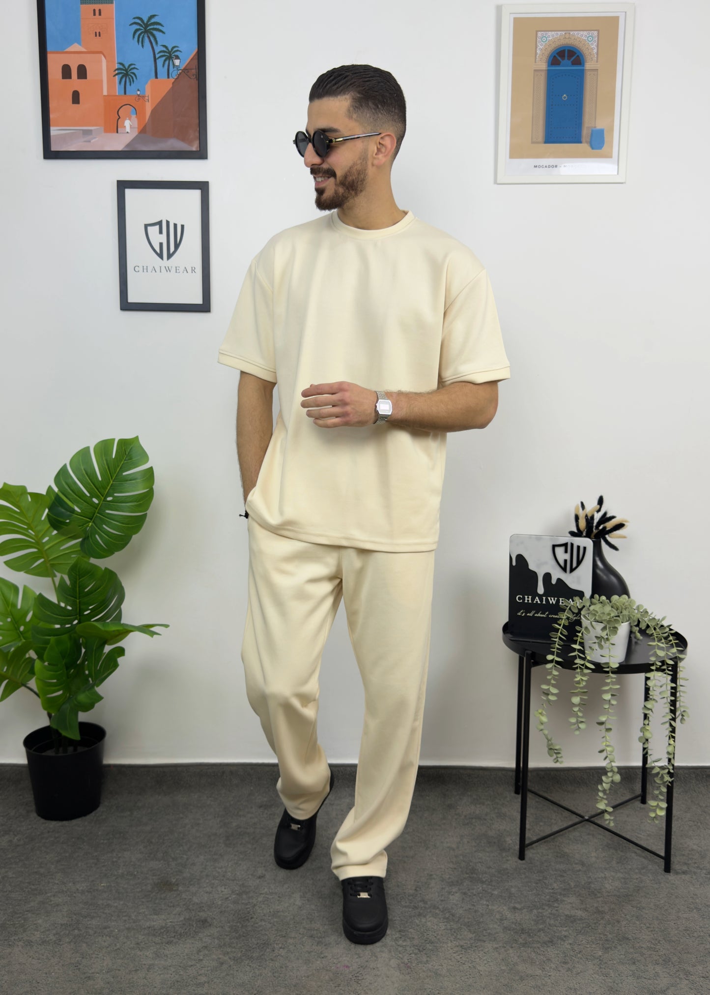 Pantalon et T-shirt Oversize en coton lourd 320 GSM Simple
