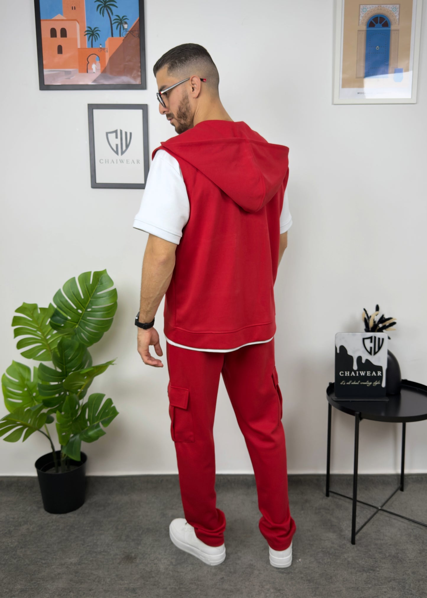 Pantalon et Gilet Oversize avec capuche en coton lourd 320 GSM