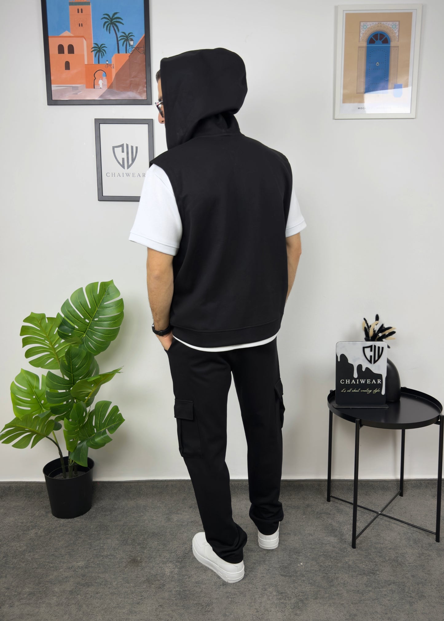 Pantalon et Gilet Oversize avec capuche en coton lourd 320 GSM