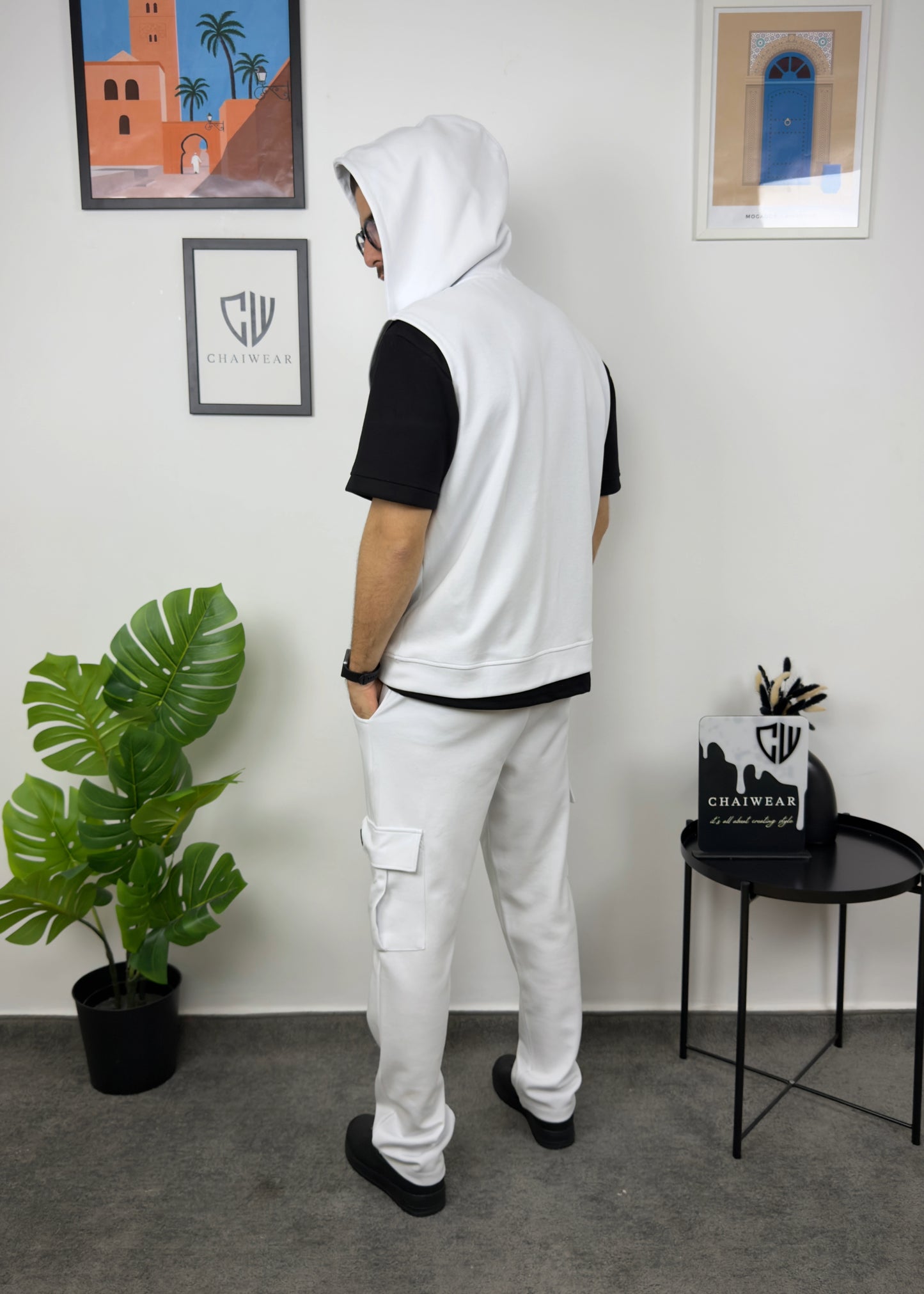 Pantalon et Gilet Oversize avec capuche en coton lourd 320 GSM