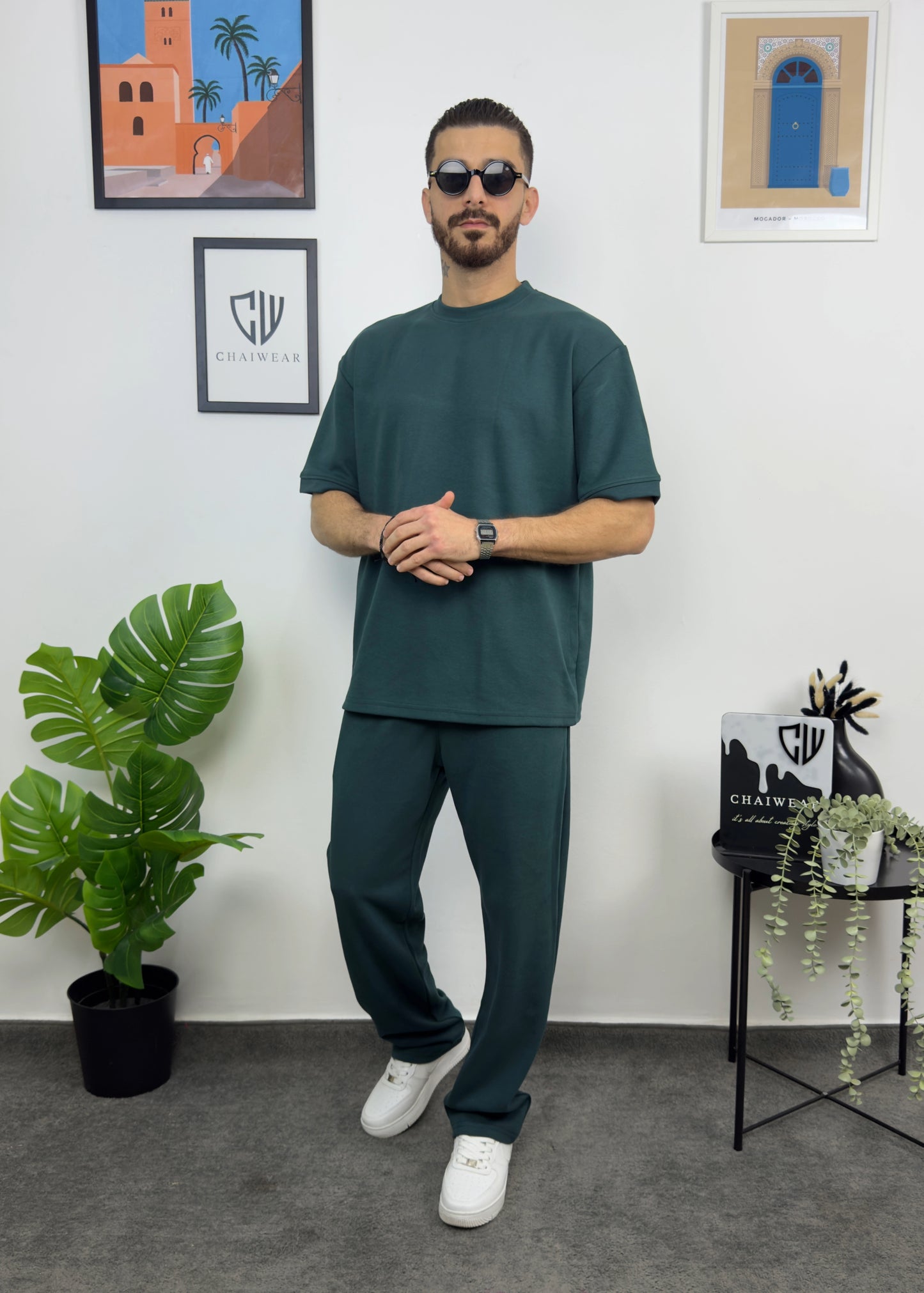 Pantalon et T-shirt Oversize en coton lourd 320 GSM Simple
