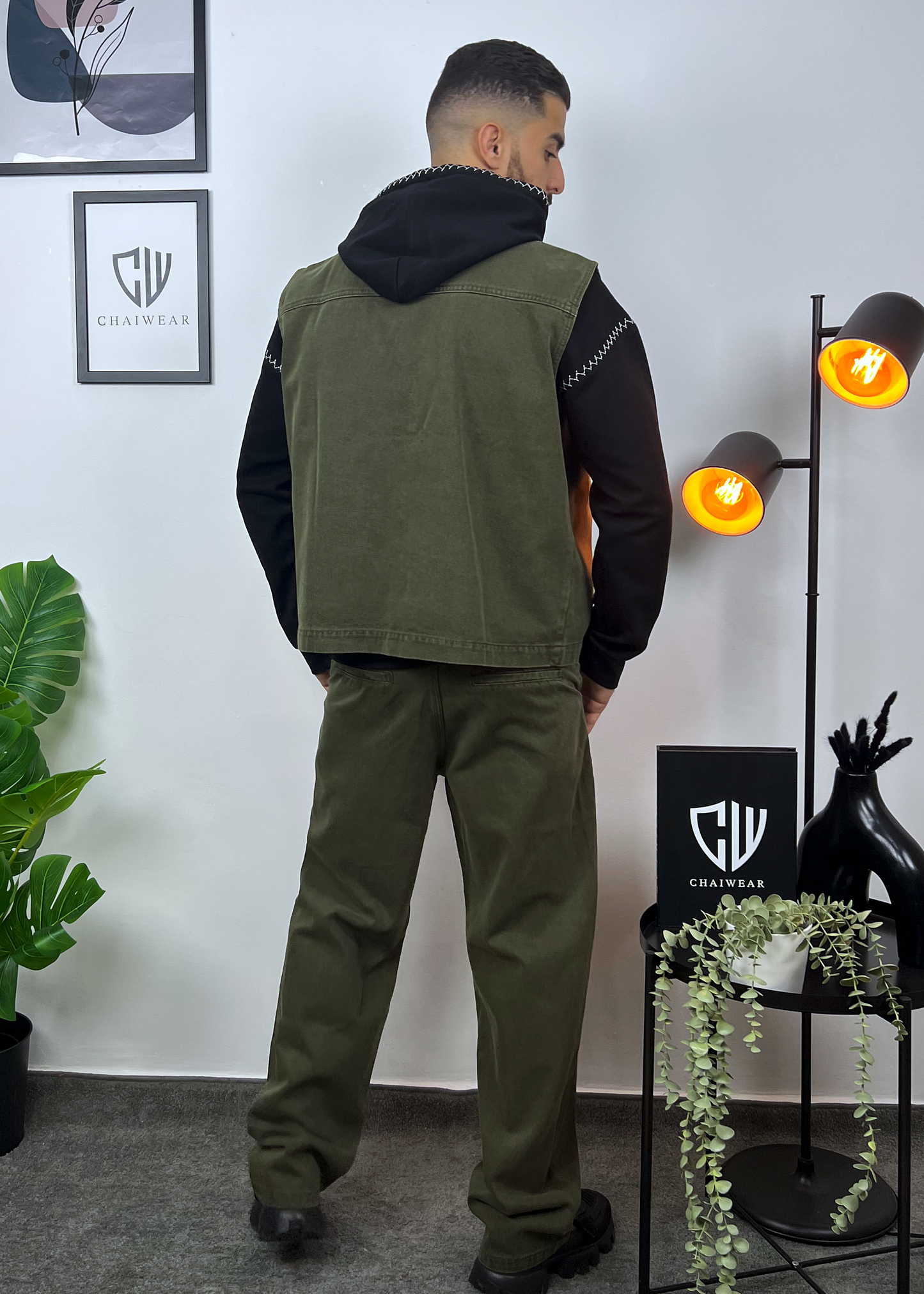Pantalon et Gilet en Jeans oversize en coton lourd 320g / m²