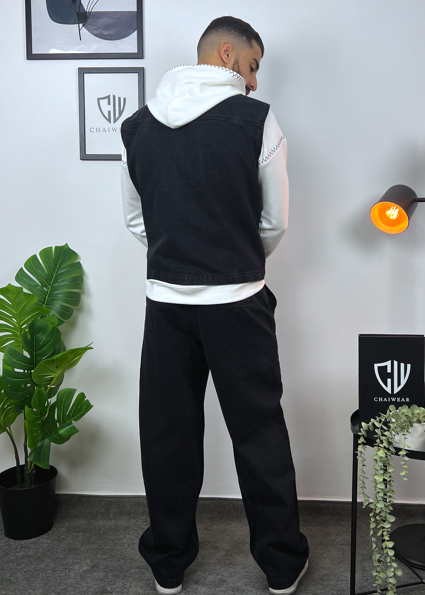 Pantalon et Gilet en Jeans oversize en coton lourd 320g / m²
