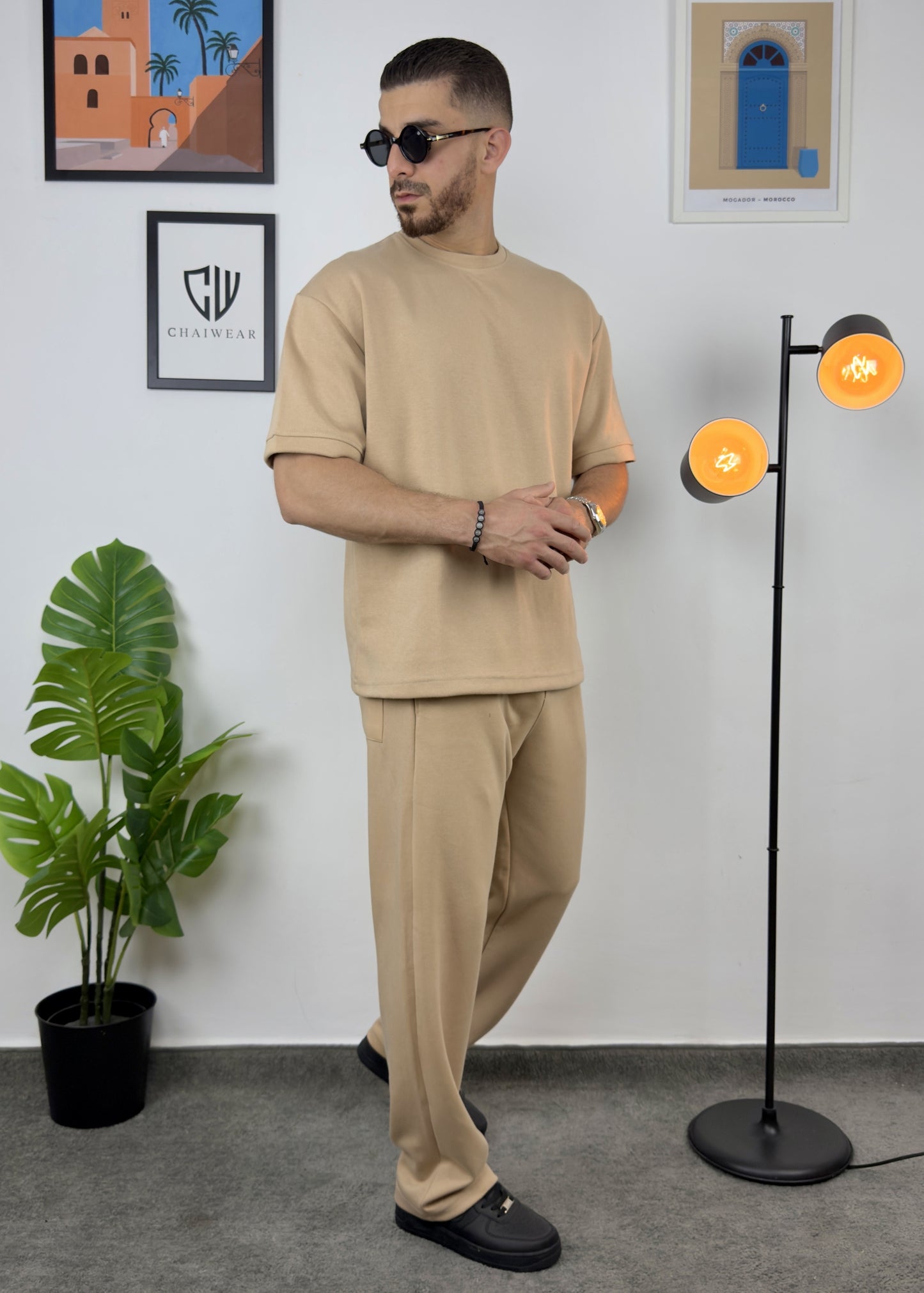 Pantalon et T-shirt Oversize en coton lourd 320 GSM Simple