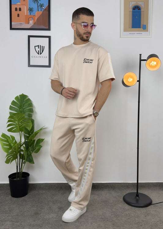 Pantalon et T-shirt Oversize en coton lourd 320 GSM Motif Dreams Chasers Bande